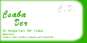 csaba der business card
