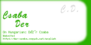 csaba der business card